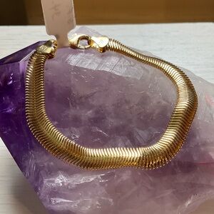 Luxurious Gold Filled Puffed Herringbone Snake Bracelet